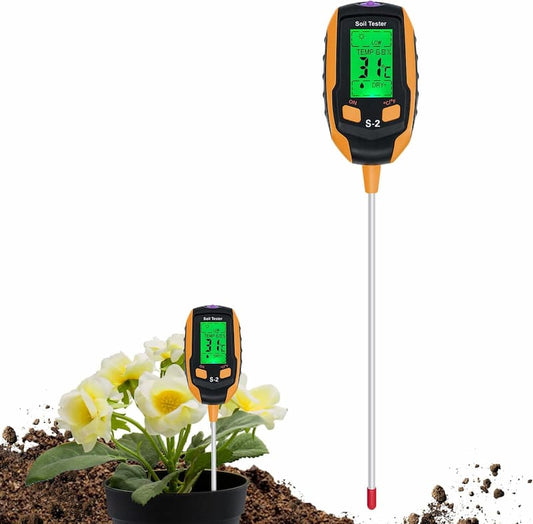SmartGrow™ 4-in-1 Bodenmessgerät – Feuchtigkeit, pH, Licht & Temperatur messen