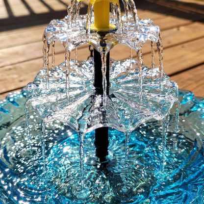 SunCascade™ | Solar Springbrunnen – Hängende Vogeltränke mit Wasserfall, Glas & kabellos