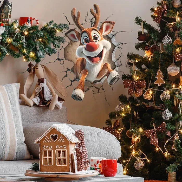 3D Weihnachtsmann Wandsticker aus PVC