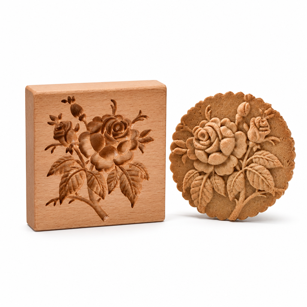 Holz-Keksform Rose