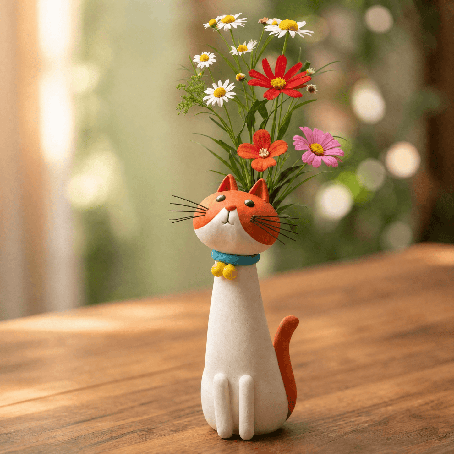 Handgefertigte Keramik-Katzenvase | Felina