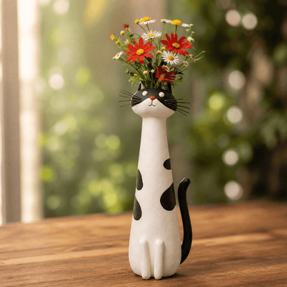 Handgefertigte Keramik-Katzenvase | Felina