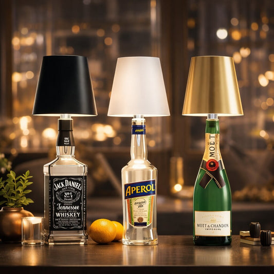 Flaschenlicht als Akku-Tischlampe