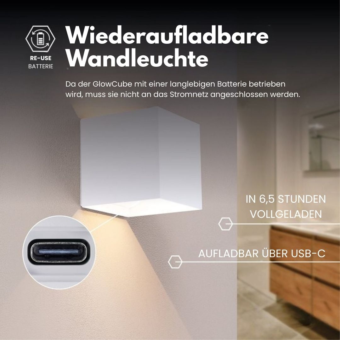 Kabellose LED-Wandleuchte für Innen & Außen | Akku-Wandlampe mit Bewegungssensor