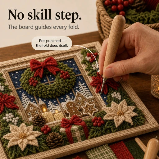 Weihnachts-Garn-Steckbild ohne Nähen | Foldery