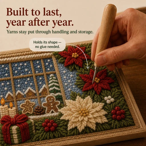 Weihnachts-Garn-Steckbild ohne Nähen | Foldery
