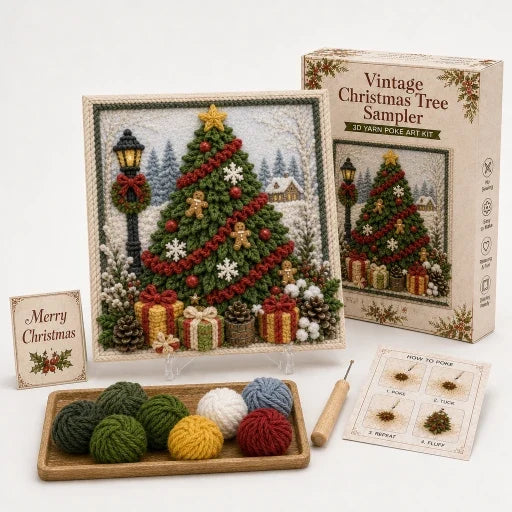 Weihnachts-Garn-Steckbild ohne Nähen | Foldery