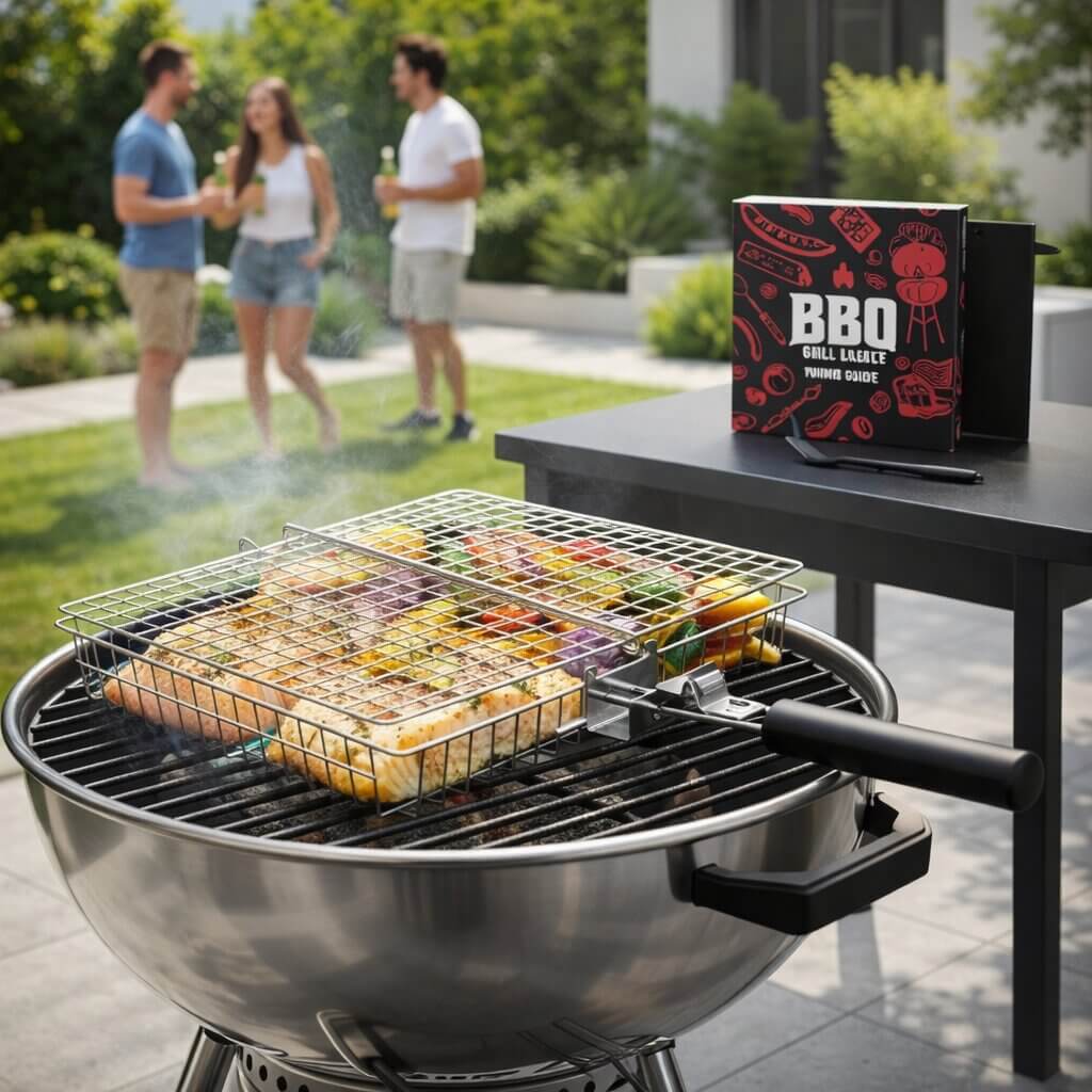 Grillkorb für Fleisch, Fisch & Gemüse | Grillzubehör aus Edelstahl für BBQ | FlammenWerk™