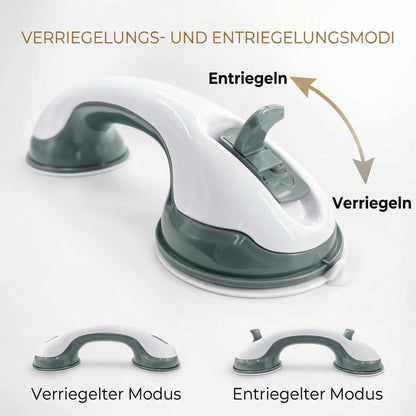 Haltegriff für Dusche, Badewanne oder WC mit Saugnapf | Badewannengriff für Senioren ohne Bohren | GripSicher