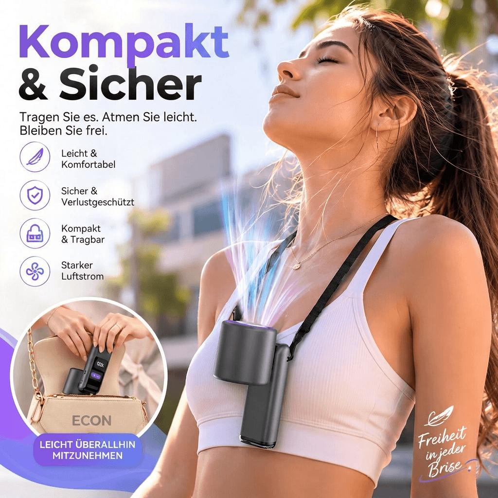 Kühlgold™ Handventilator mit Kühlplatte – Sofort-Abkühlung für unterwegs