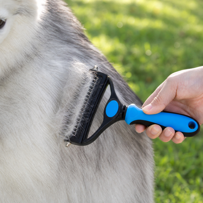 Furmela – Doppelseitige Entfilzungsbürste für Hunde bei starkem Fellwechsel