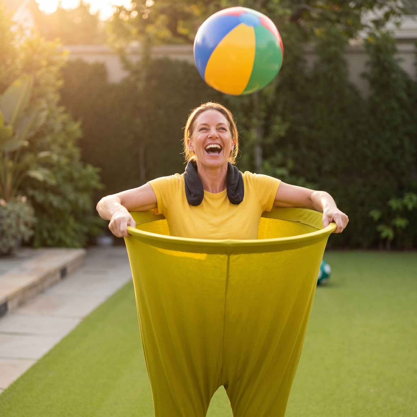 Gigglepants™ | Party-Spiel mit Riesen-Hose & Bällen für Garten & Kindergeburtstag