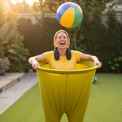 Gigglepants™ | Party-Spiel mit Riesen-Hose & Bällen für Garten & Kindergeburtstag