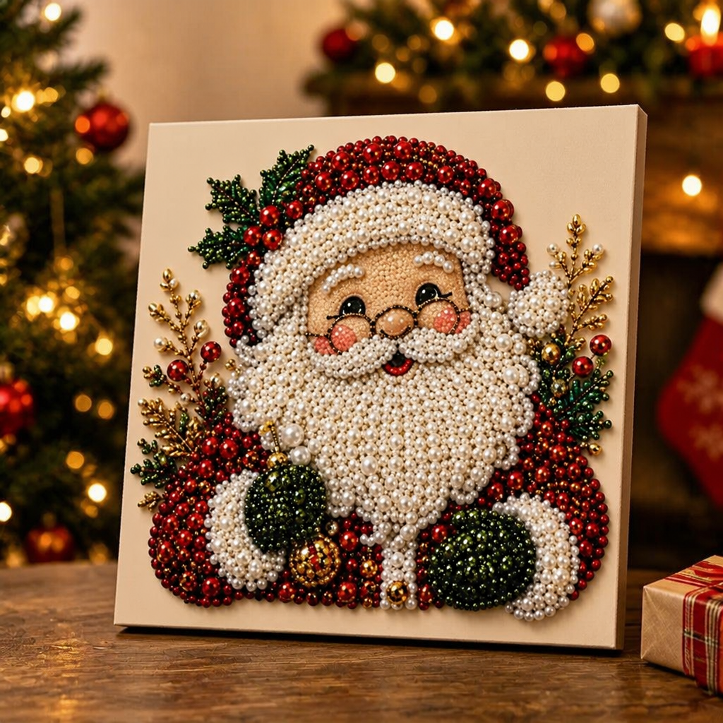 Weihnachts-Perlenbild Bastelset mit Zahlen | Purlbeam