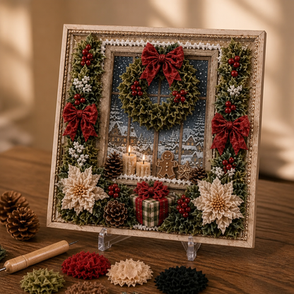 Weihnachts-Stoff-Steckbild ohne Nähen | Foldery