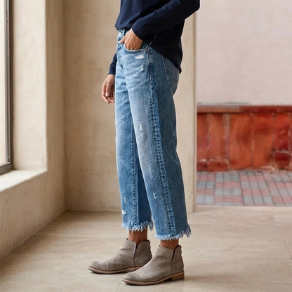 Vivara™ Jeans | Vintage-Look mit Fransen-Saum, perfekt für jeden Anlass