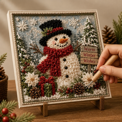 Weihnachts-Stoff-Steckbild ohne Nähen | Foldery