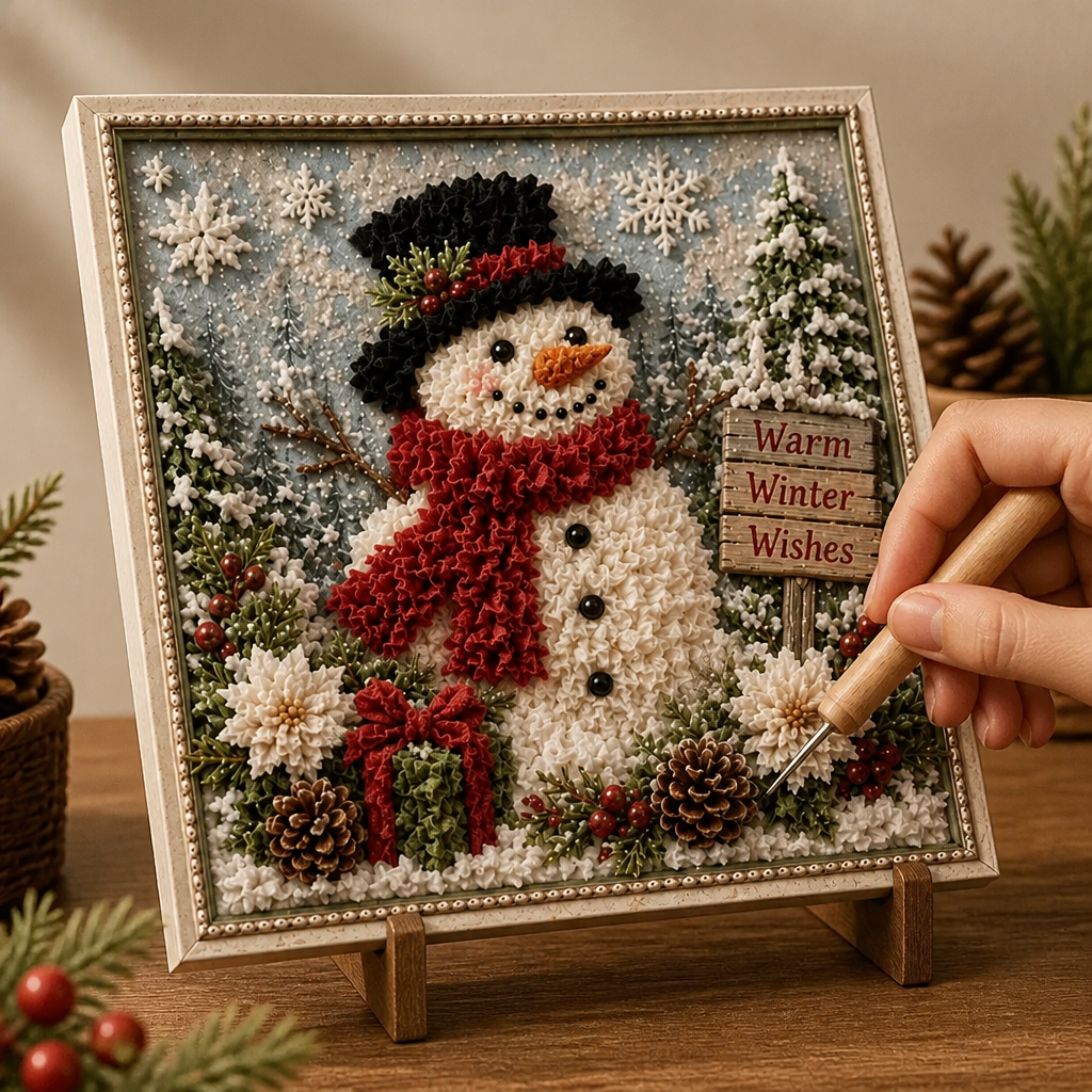 Weihnachts-Garn-Steckbild ohne Nähen | Foldery