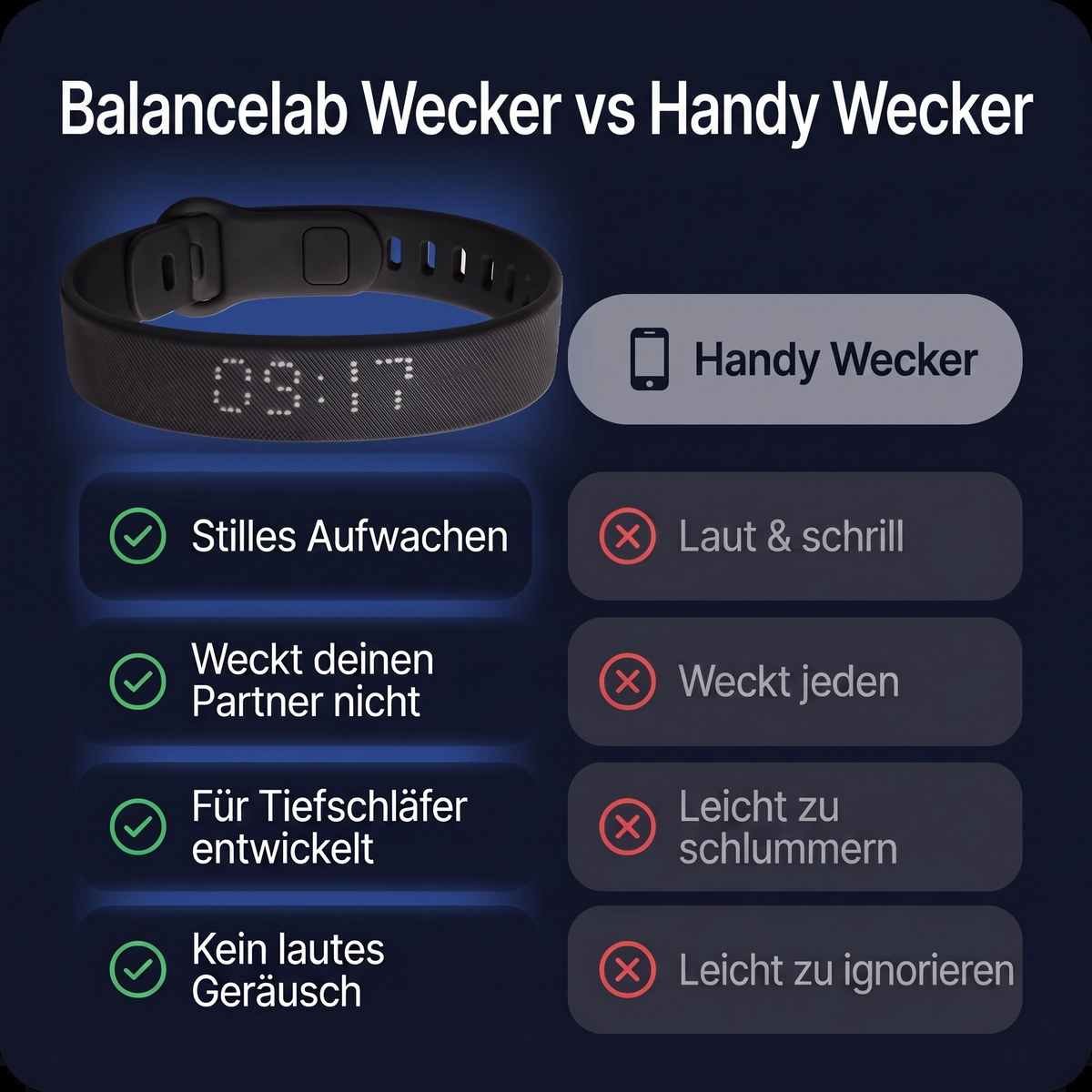 Vibrationswecker Armband lautlos mit USB Aufladung
