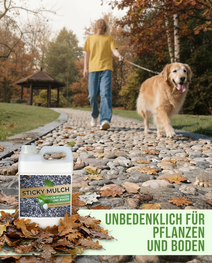 Landschaftskleber wetterfest – Mulch, Kies & Sand fixieren gegen Herbststurm & Dauerregen