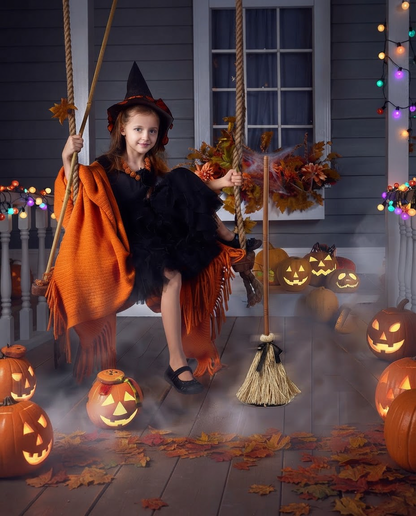 Schwebender Halloween Hexenbesen mit Sound und Bewegung