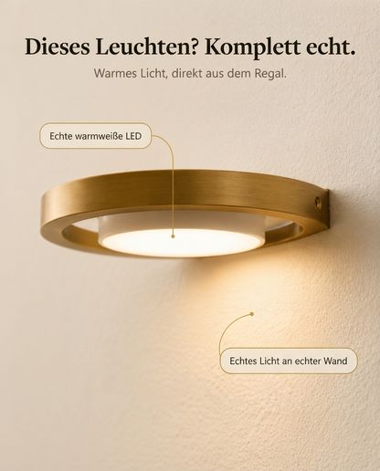 Schwebendes LED-Wandregal mit Gold-Finish und wiederaufladbarer Ambientebeleuchtung für Pflanzen