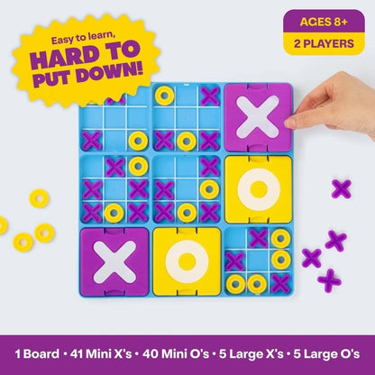 TicTactix™ | Strategisches Reisespiel – Erweiterte Tic Tac Toe Variante für unterwegs & Familienabende