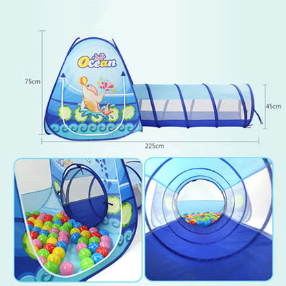 50% RABATT | KidZone™ -  3-in-1 Spielzelt mit Tunnel & Bällebad für aktive Kinder