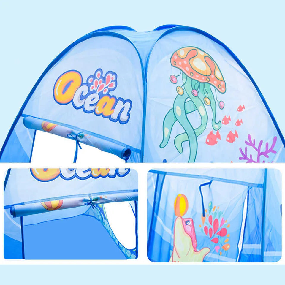 50% RABATT | KidZone™ -  3-in-1 Spielzelt mit Tunnel & Bällebad für aktive Kinder