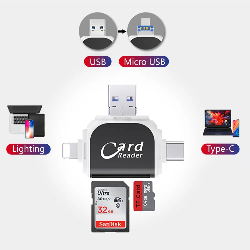 4-in-1 Kartenleser USB-C & Lightning – DataPort™ | 1+1 GRATIS