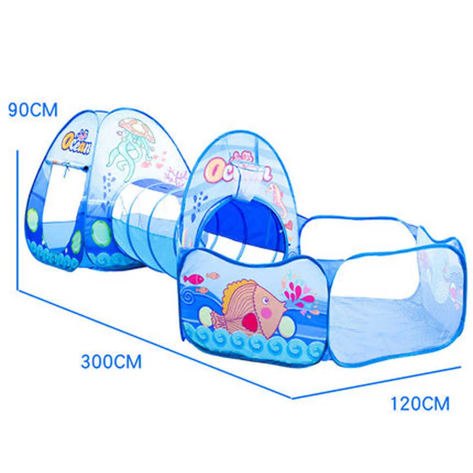 50% RABATT | KidZone™ -  3-in-1 Spielzelt mit Tunnel & Bällebad für aktive Kinder
