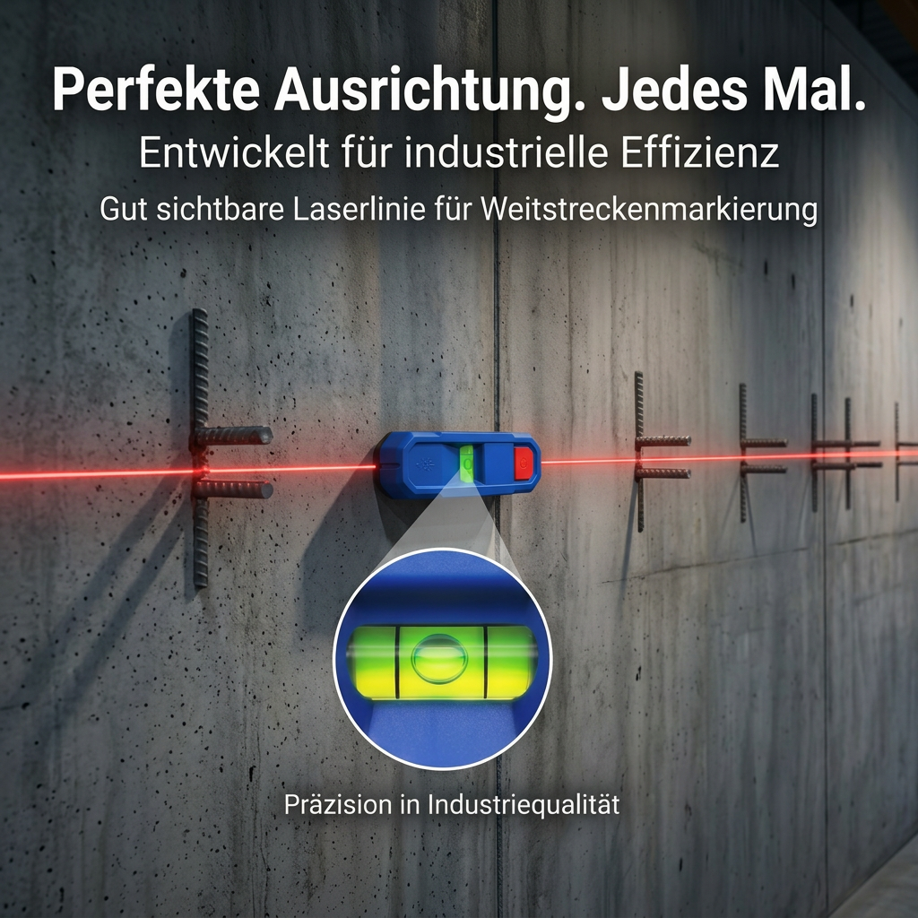 3-in-1 Laserwasserwaage & Balkensucher magnetisch