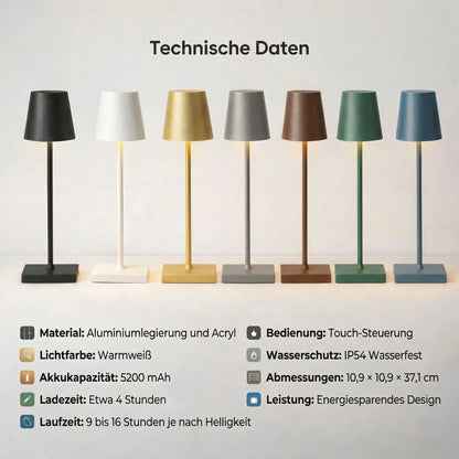 Kabellose Tischlampe | Tischleuchte mit Akku | TischLicht