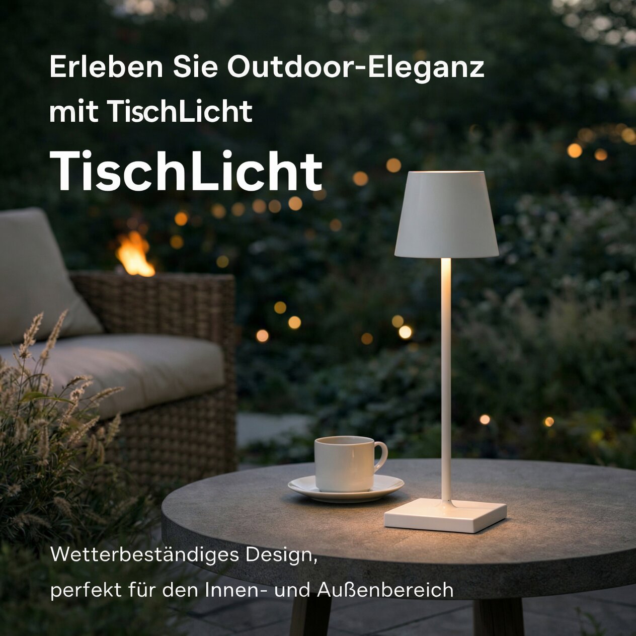 Kabellose Tischlampe | Tischleuchte mit Akku | TischLicht