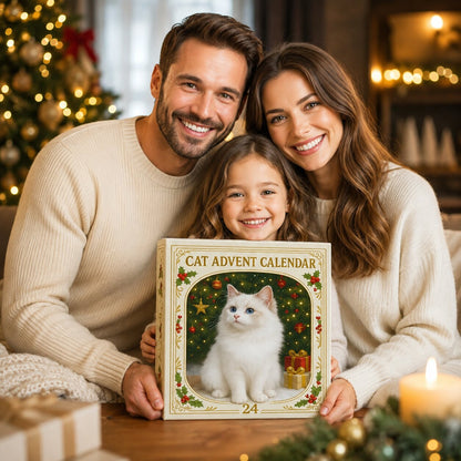 Katzen Adventskalender 2026 mit 24 Ornamenten