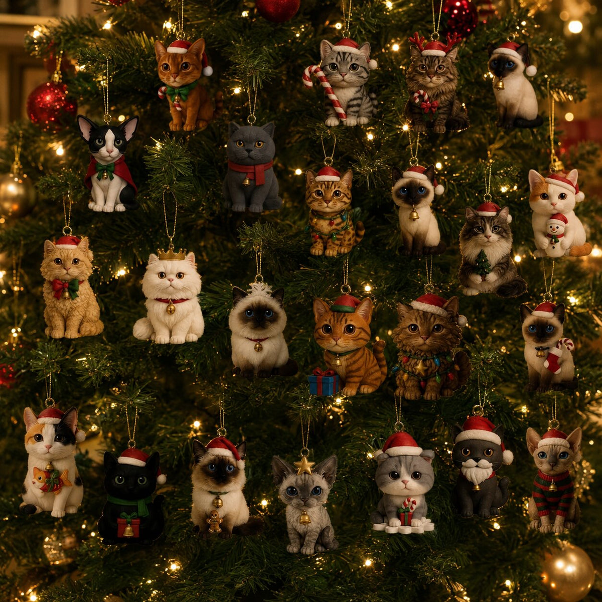 Katzen Adventskalender 2026 mit 24 Ornamenten