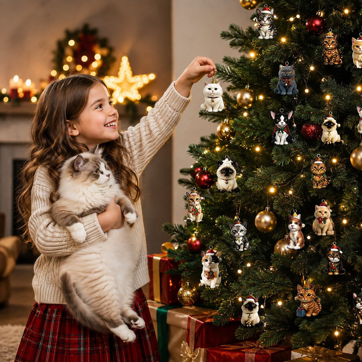 Katzen Adventskalender 2026 mit 24 Ornamenten