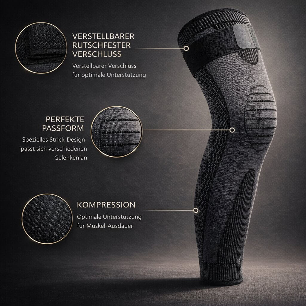Kniebandage mit Kompression | Knieschoner für Sport, Training oder Arbeit | Flexurion