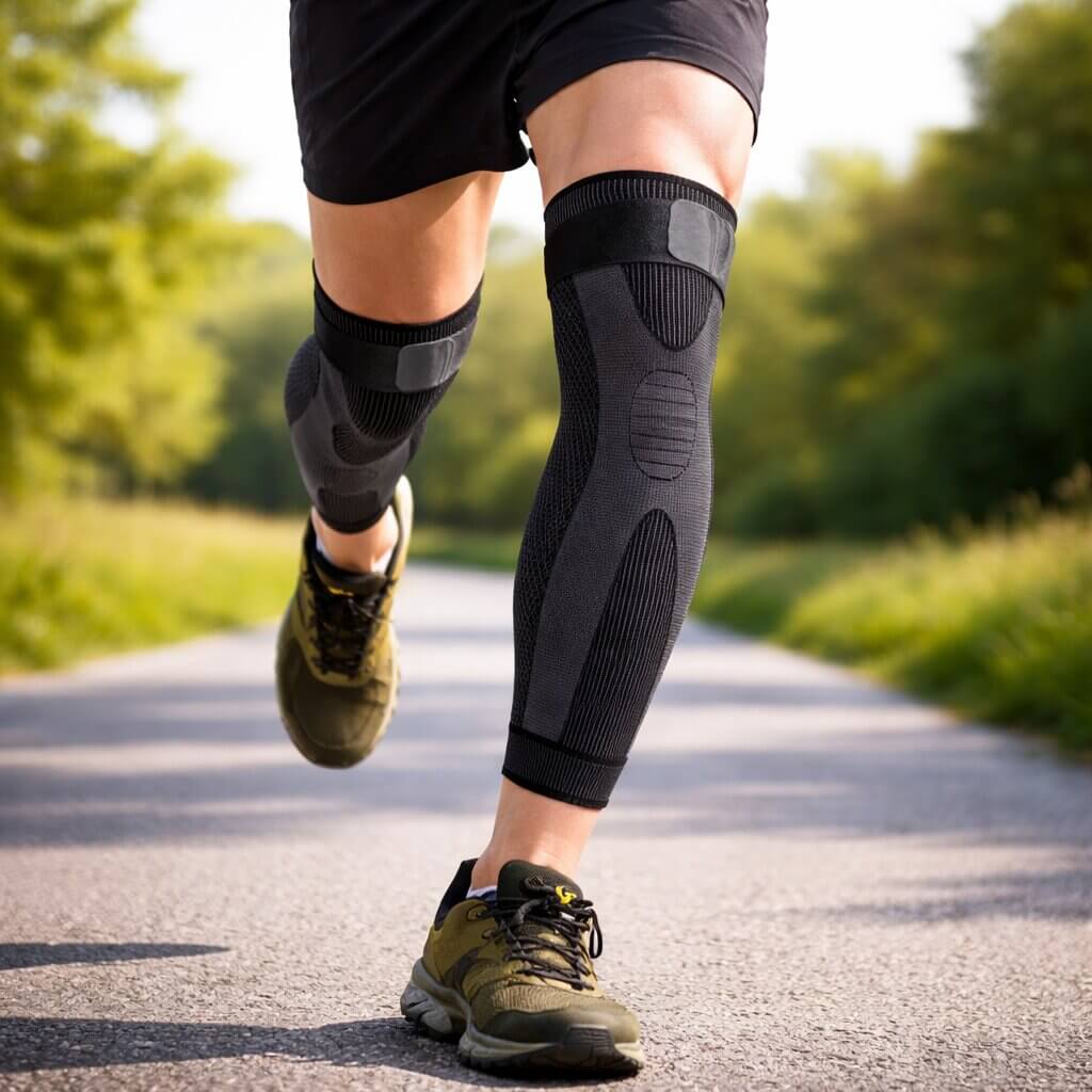 Kniebandage mit Kompression | Knieschoner für Sport, Training oder Arbeit | Flexurion