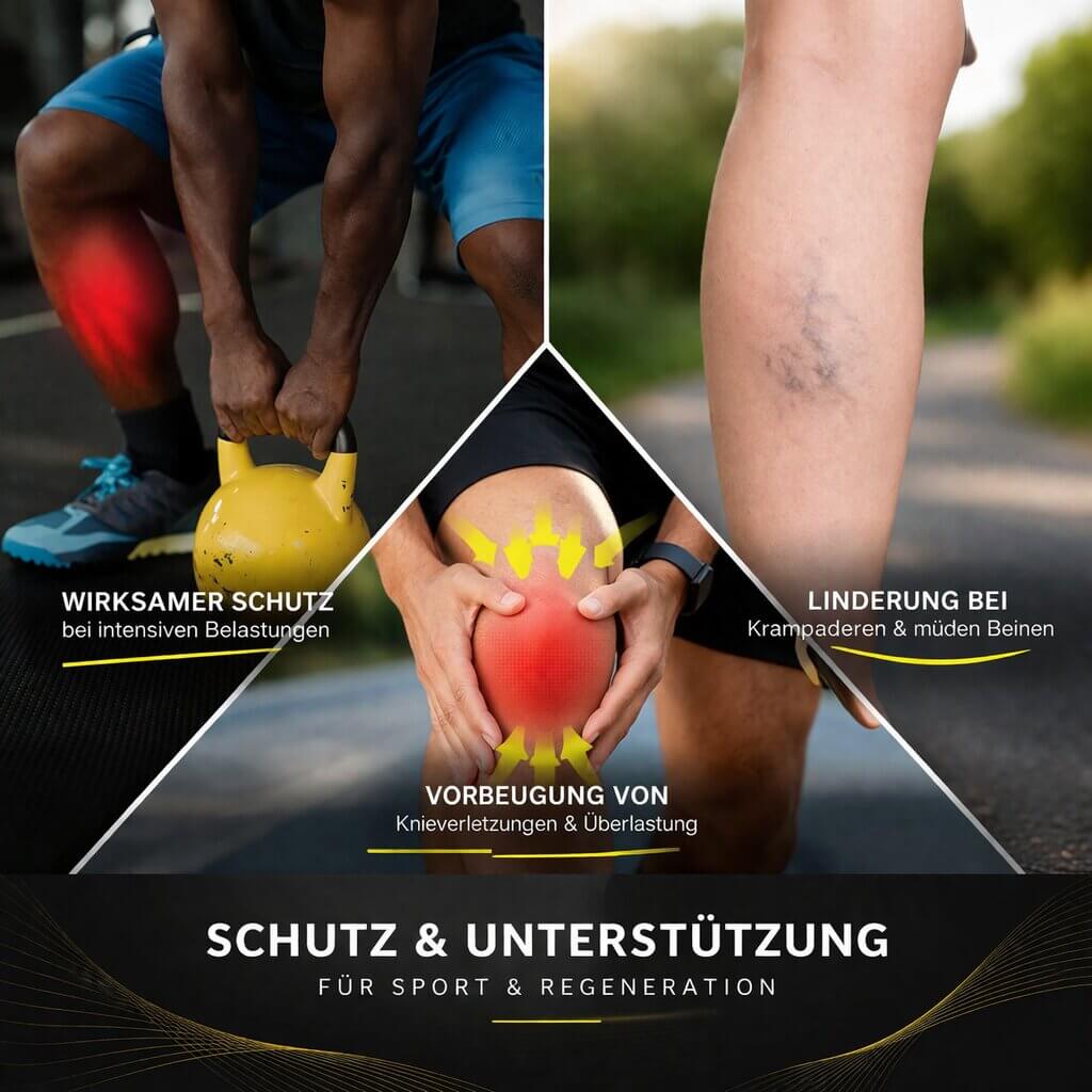 Kniebandage mit Kompression | Knieschoner für Sport, Training oder Arbeit | Flexurion