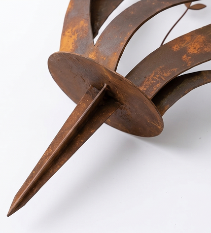 Rustikaler Gartenstecker mit Vogel- & Wildblumenmotiv aus Eisen – in 4 Größen (30–45 cm)