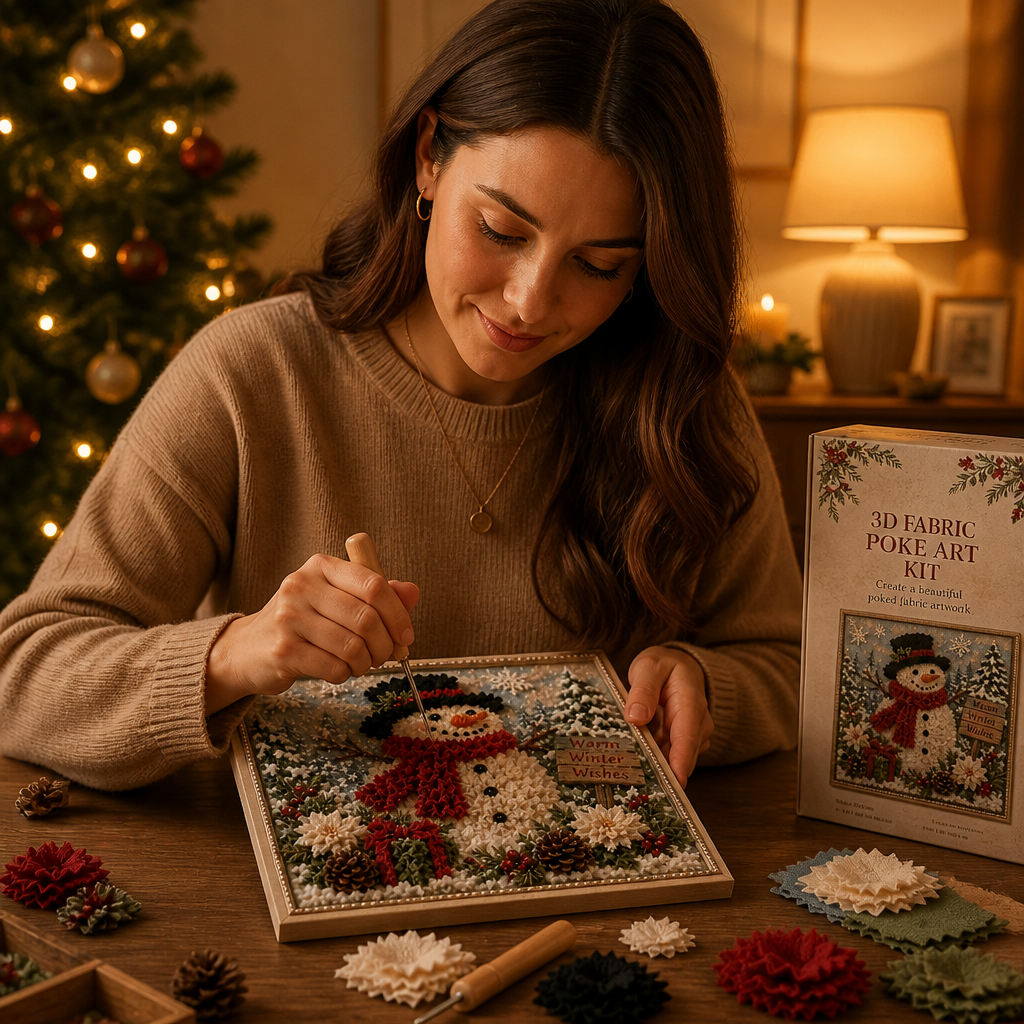Weihnachts-Stoff-Steckbild ohne Nähen | Foldery