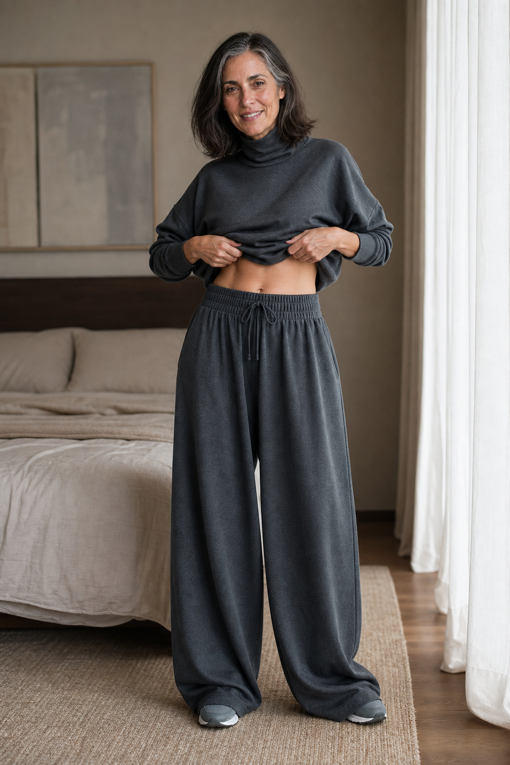 Zweiteiliges Rollkragen-Set mit Culotte-Hose | Wearbella