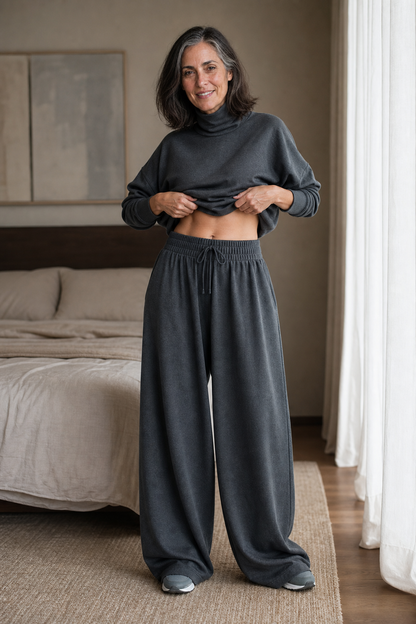 Zweiteiliges Rollkragen-Set mit Culotte-Hose | Wearbella