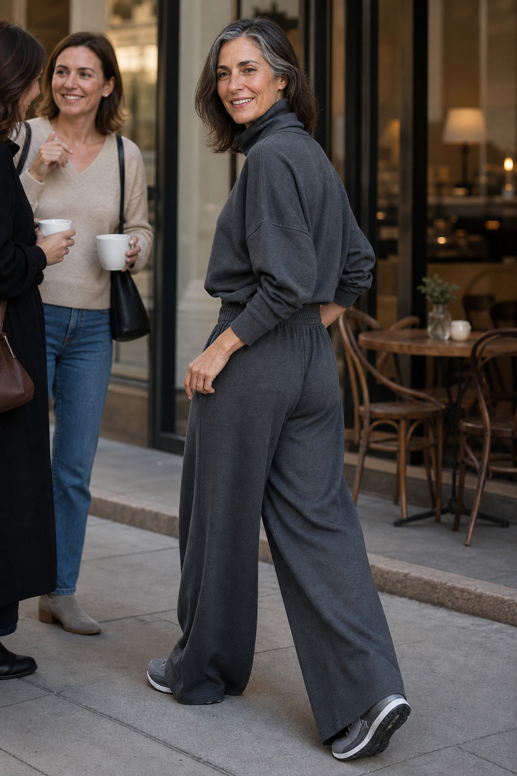 Zweiteiliges Rollkragen-Set mit Culotte-Hose | Wearbella