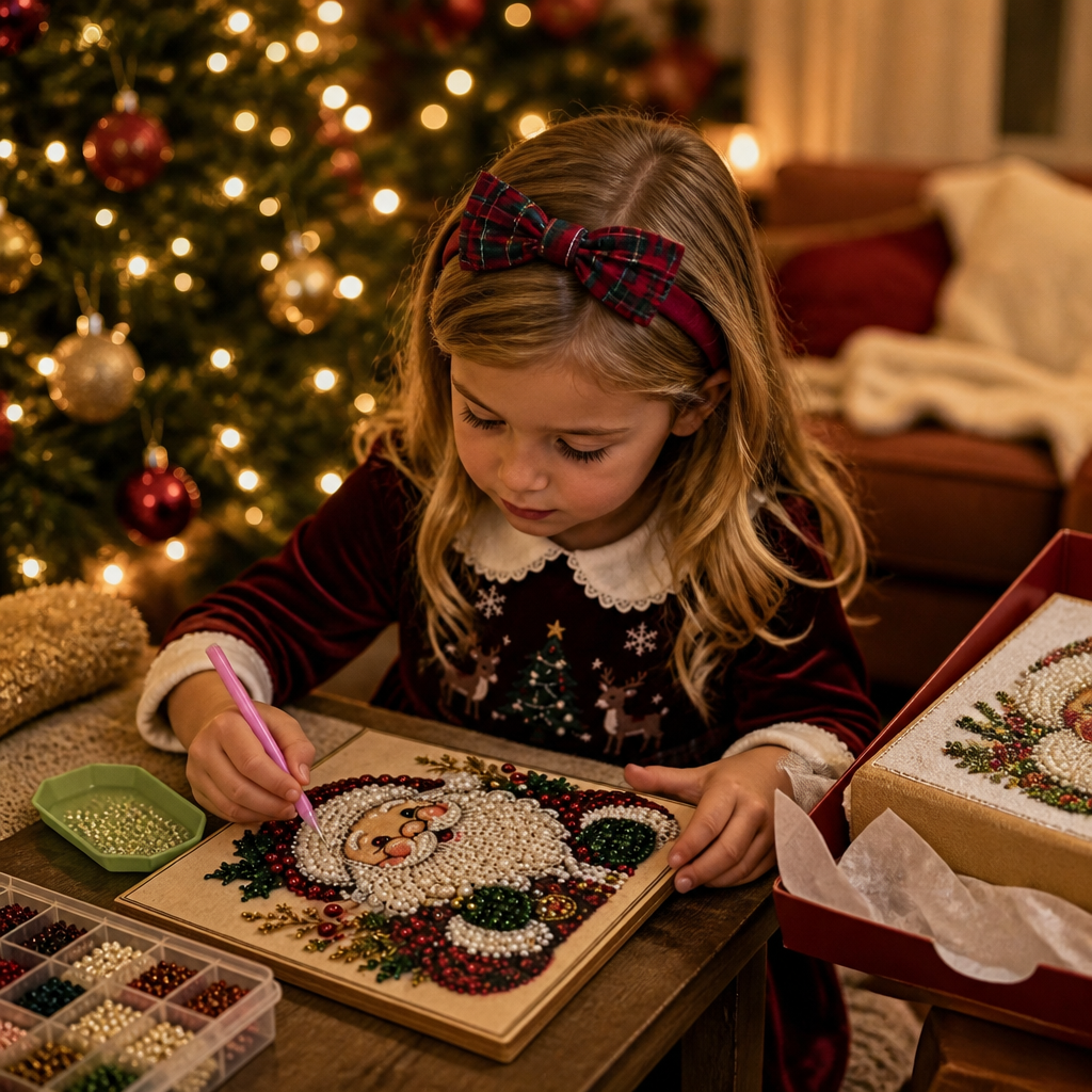 Weihnachts-Perlenbild Bastelset mit Zahlen | Purlbeam
