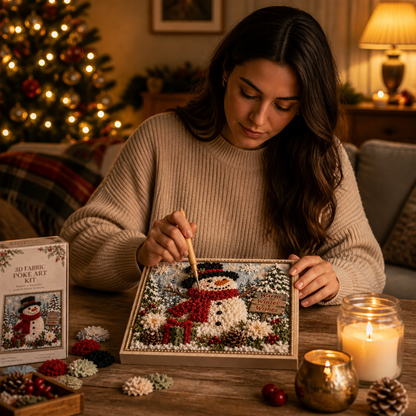 Weihnachts-Stoff-Steckbild ohne Nähen | Foldery