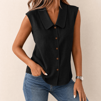 Elegante Sommerbluse ohne Ärmel – Kühl tragen, ohne die Oberarme zu zeigen