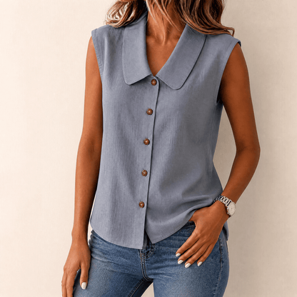 Elegante Sommerbluse ohne Ärmel – Kühl tragen, ohne die Oberarme zu zeigen