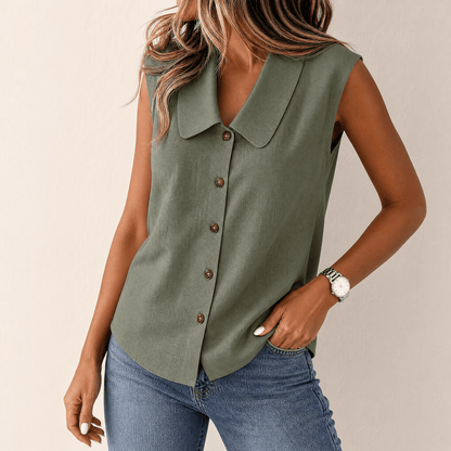 Elegante Sommerbluse ohne Ärmel – Kühl tragen, ohne die Oberarme zu zeigen